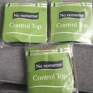 3 pairs of No Nonsense control top pantyhose